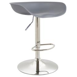 Décoshop26 - Tabouret de bar assise réglable en hauteur et pivotant en plastique gris pieds tulipe en métal chromé avec 10_0000381 - gris 30008263_0