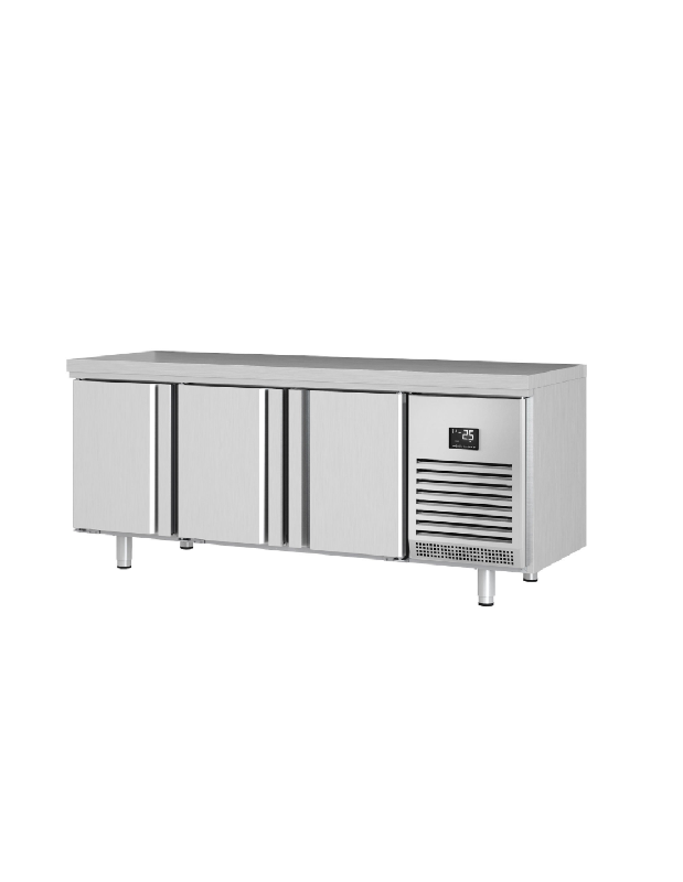 Desserte réfrigérée positive 3 portes - inox AISI304 - 385 litres - Classe énergétique A - Infrico_0
