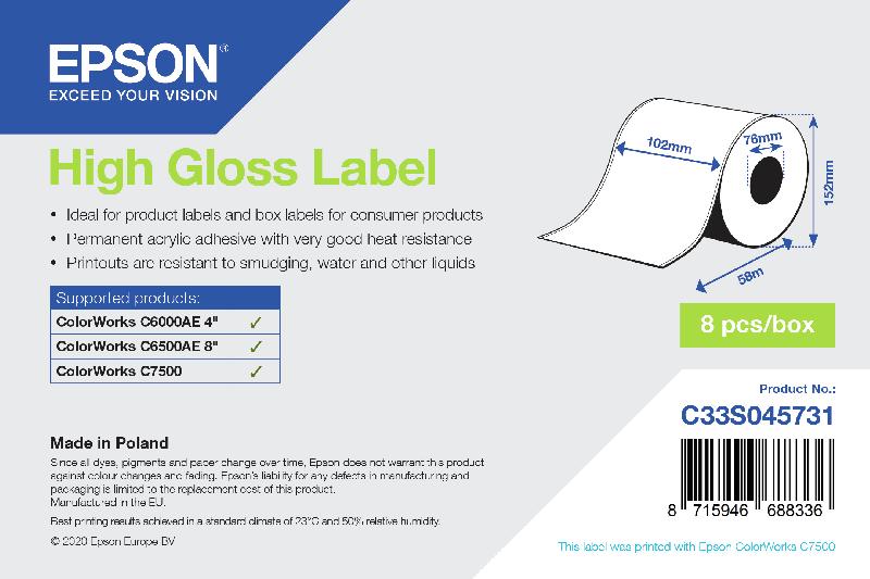 Epson High Gloss Label - Continuous Roll: 102mm x 58m_0