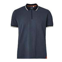 Molinel - Polo homme manches courtes Chill marine lavé TXL 52/54 bleu plastique - Détails contrastés oranges_0
