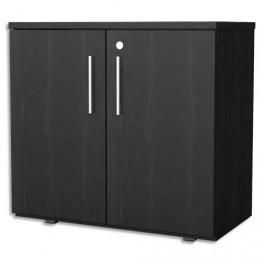 MT INTERNATIONAL ARMOIRE BASSE CONCEPT PORTES PLEINES 80X75X43 CM NOIR FRÊNE