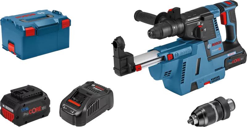 Perforateur sds-plus 18v gbh 18v-26f professional + 2 batteries procore18v 5,5ah + 1 chargeur rapide + coffret l-boxx - BOSCH - 061191000g - 832786_0