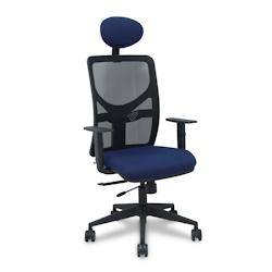 Piqueras y Crespo Silla Motilla traslack malla negra asiento bali azul marino brazos 1D base piramidal cabecero fijo - bleu multi-matériau 21TKM840B2_0