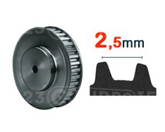 Poulie dentée type T2,5 en aluminium - pas métrique 2,5mm - moyeu amovible à usiner_0
