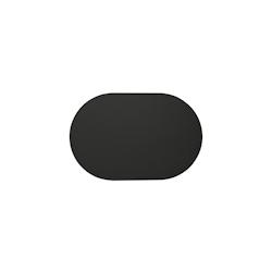 Stil Casa, set de 12 chemins de table unicolores, polyuréthane cousu, 58xh. 38 cm, finition dollar couleur noir. - RUN5838-ND_0