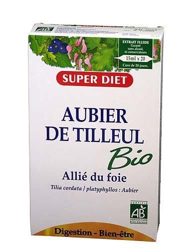 SUPERDIET - AUBIER DE TILLEUL BIO DIGESTION BIEN ÊTRE 20 AMPOULES DE 15ML SOIT 300ML