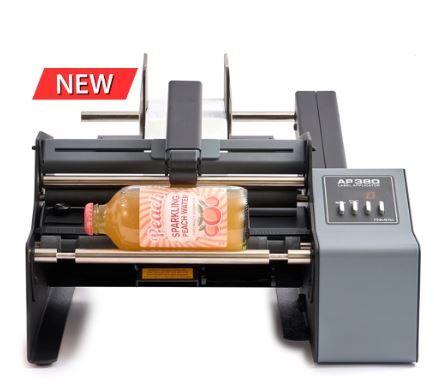 Système d'étiquetage de bouteilles - Primera AP380e - Étiqueteuse semi-automatique avec rembobineur intégré_0