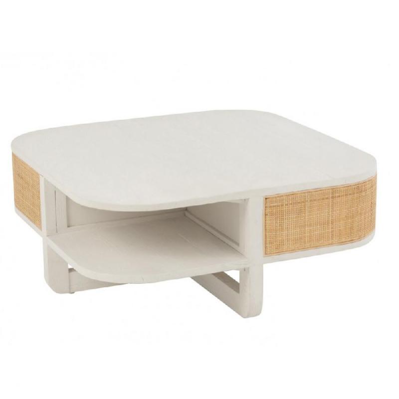 TABLE BASSE RARY EN BOIS EXOTIQUE BLANC ET ROTIN NATUREL_0