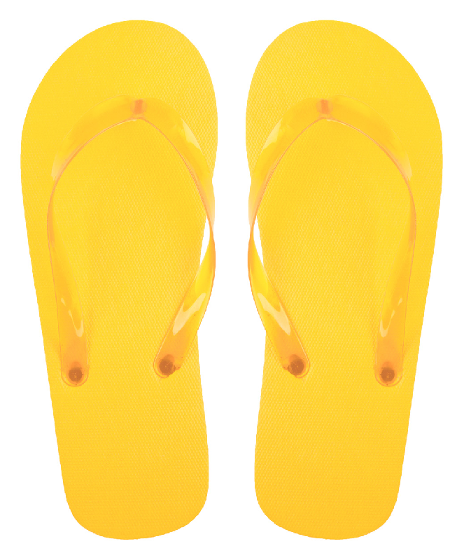 Tongs en PE - Bandes en PVC transparentes - Couleur jaune - Poids 118g_0
