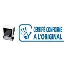 TRODAT X-PRINT CERTIFIÉ CONFORME A L'ORIGINAL 4912 BLANC CLIMATIQUEMENT NEUTRE + PICTO/MES - ENC. BLEU)