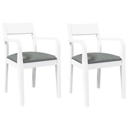 VidaXL Chaises à Manger Coussins 2 Pcs Blanc Bois Massif Caoutchouc - blanc 4102511_0