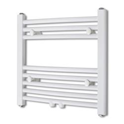 VidaXL Sèche Serviettes Chauffage Central Incurvé 480x480mm + Connecteurs - blanc 140848_0