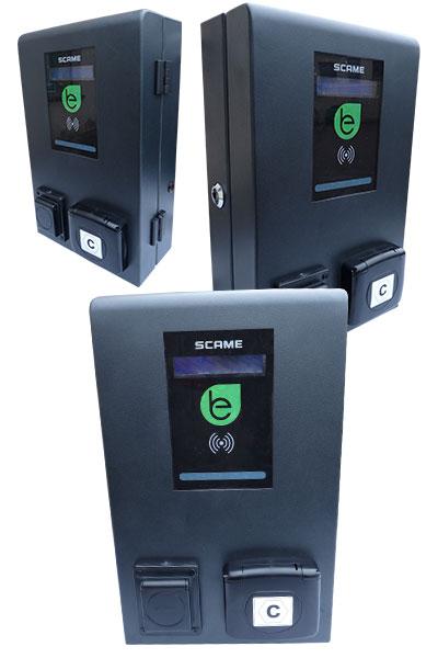 Borne de recharge murale 3.7 à 22 kW - SOBEM SCAME - WALLBOX SÉRIE BE-G - Inox époxy, prise type 2S et NF, compatible ADVENIR_0