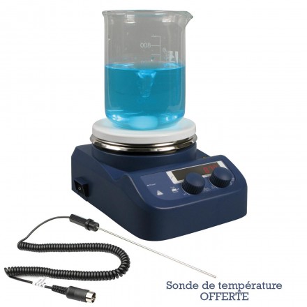 Agitateur magnétique chauffant électrique - 3 L - Plaque céramique Ø135 mm - Plage de température jusqu'à 280°C_0