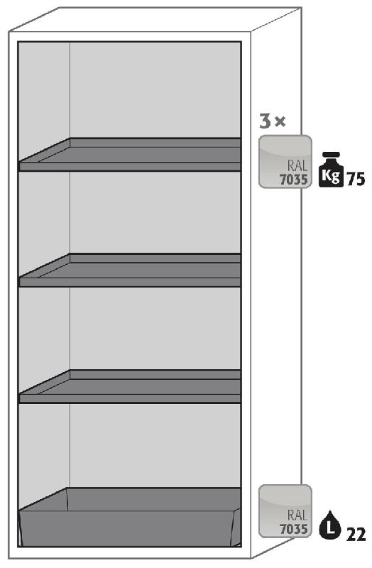 ARMOIRE SÉCURITÉ S-PHOENIX-90 S90.196.090.FWAS GRIS CLAIR - MANUTAN COLLECTIVITÉS