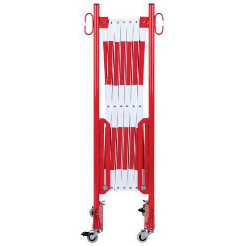 BARRIÈRE EXTENSIBLE ROUGE/BLANC SUR ROULETTES LONGUEUR 36 M - CRASH STOP