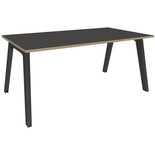 BUREAU SIMPLE FACE L180XP80 CARBONE/CHÊNE CLAIR/CARBONE - SIMMOB