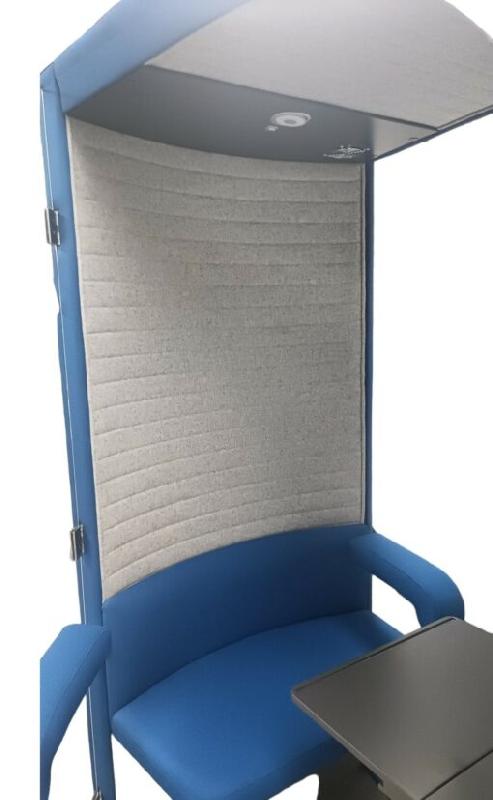 Cabine Acoustique Individuelle SSHHH 1 d'occasion - Evavaara Design - Bleu - Isolation Acoustique Supérieure - Ventilation et Éclairage LED Intégrés_0