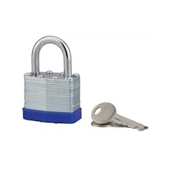 Cadenas à clé Slice, intérieur, corps lamelles acier, 40mm, 2 clés - THIRARD - gris 3150261900452_0