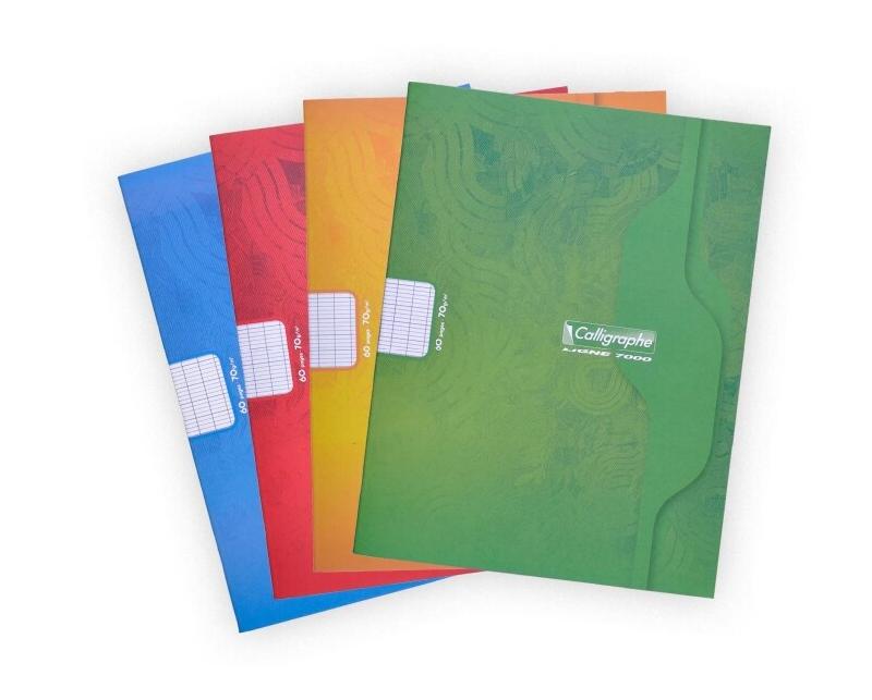 Calligraphe Lot de 10 Cahier Ligne 7000 17x22, 60p./30 feuilles 70 g/m² piquées, Séyès - 3210330070056_0