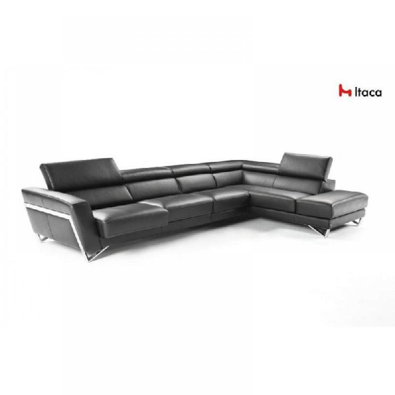 CANAPÉ D'ANGLE 333*225CM ITACA DE NICOLETTI PÉNINSULE, CUIR VACHETTE