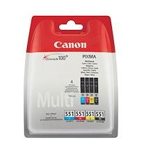 CANON CLI551 PACK CARTOUCHE DE 4 COULEURS POUR IMPRIMANTE JET D'ENCRE
