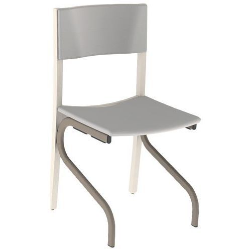 CHAISE ELSA AS/DOS ABAKA GRÈGE STR BOIS BLC PAS MÉTAL NOISET - MOBIDECOR