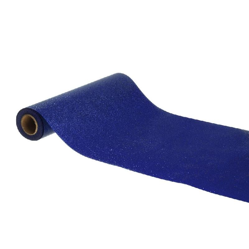 Chemin de table paillettes premium bleu nuit 30cm x 5m_0