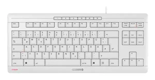 CHERRY stream keyboard tkl clavier universel usb qwertz allemand blanc_0