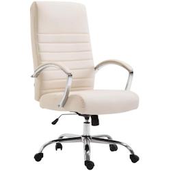 CLP Fauteuil de bureau XL Valais similicuir Crème - beige polyester 192392704_0