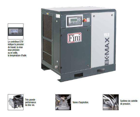 Compresseur à vis - entraînement direct sur châssis - puissance 7,5 HP/5,5 kW - débit 42 à 396 m3/h - pression 8 à 10 bar_0