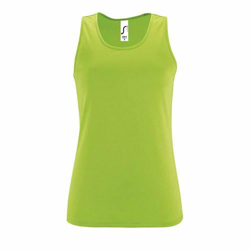 DÉBARDEUR PERSONNALISABLE DE SPORT FEMME EN POLYESTER VERT FLUO