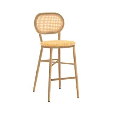 Emh Chaise professionnelle Gustave empilable – style bistrot élégant - aluminium et  rotin synthétique - aluminium GUSTAVECHBAR_0