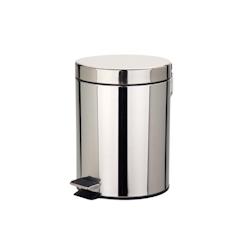 Eva poubelle à pédale cylindrique en acier inoxydable 5l - inox 042286_0