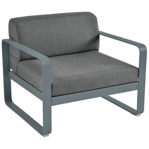 FAUTEUIL BELLEVIE GRIS ORAGE COUSSINS GRIS GRAPHITE - FERMOB
