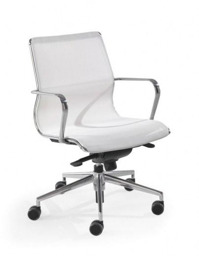 Fauteuil de bureau design en résille blanc - Dossier standard Mesh - Référence 9510 FR201 - Fabriqué en Italie_0