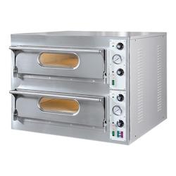 Four à pizza | 4+4 33Øcm | 9,4kW | Avec sole en chamotte | 930x980x750(h)mm . - EMG-780044_0