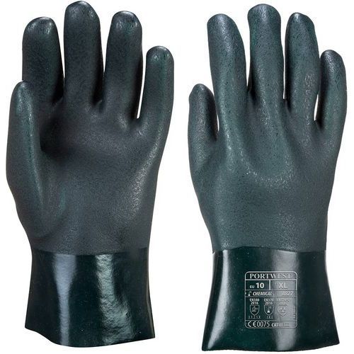 GANTS DE MANUTENTION DE PROTECTION CHIMIQUE EN PVC A827 27 CM 10 - PORTWEST
