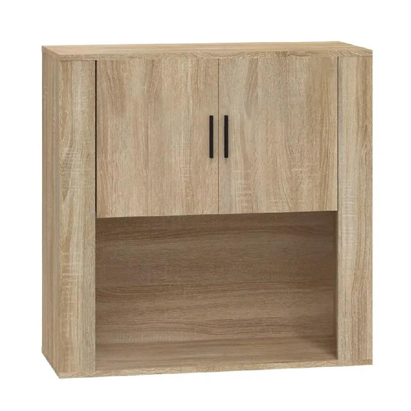 Helloshop26 - Armoire murale suspendue design pratique rangement 80 x 33 x 80 cm en bois d'ingénierie chêne sonoma 02_0048276 - Bois massif 30002351_0