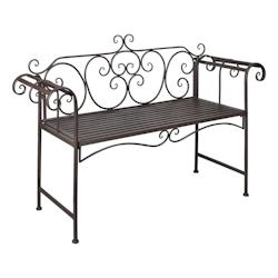 Helloshop26 - Banc de jardin meuble de patio d'extérieur terrasse 132 x 46 x 85 cm acier antique marron 02_0011237 - 3000616382726_0