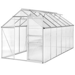 Helloshop26 - Serre de jardin jardinage outillage aluminium 375 x 185 x 195 cm 1608009 - 3000137481304_0
