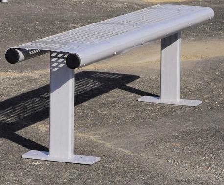 BANQUETTE MÉTAL VERPAUSE GRIS CLAIR RAL 9006 - MANUTAN COLLECTIVITÉS