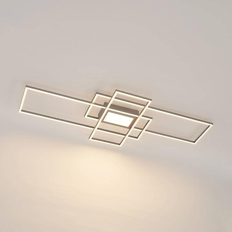 LINDBY PLAFONNIER LED CAITLIN, NICKEL, MÉTAL, 105CM