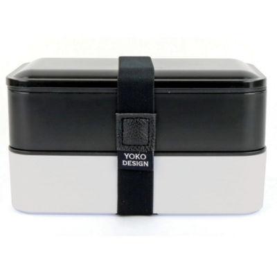 Lunch Box Yoko Design, 2 compartiments, 1200ml, coloris noir et blanc_0