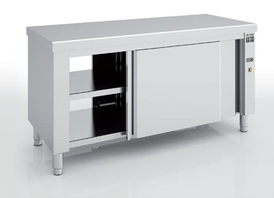 Meuble chaud en inox - portes coulissantes mural - MCA60-180M - 1800x600x850 mm_0