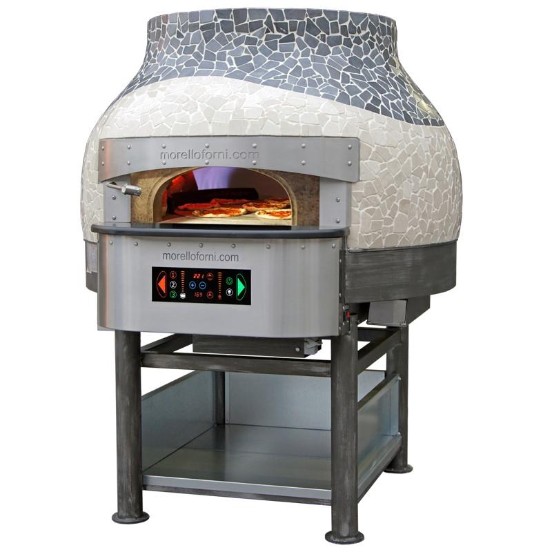 Morello forni - four rotatif hybride à bois/gaz 6 pizzas finition vulcano mosaïque_0