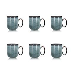 Ogo Living - Lot 6 Mugs Aronal 40cl En Gres Bleu - bleu 3256391016886_0