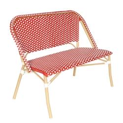 Oviala Business Banc de terrasse en alumunium et rotin synthétique blanc et rouge - rouge aluminium 112608_0
