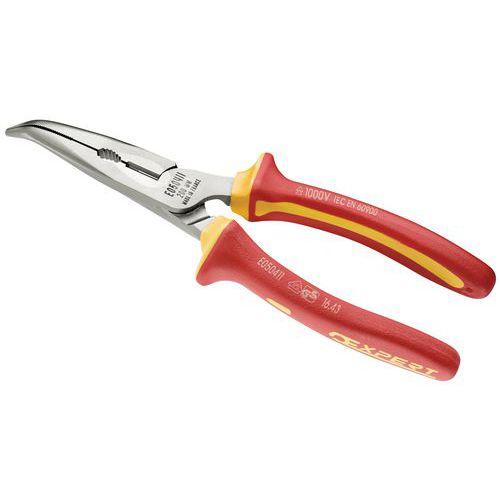PINCE 1000V BECS COUDÉS 1/2 RONDE 200MM / E050411 - EXPERT