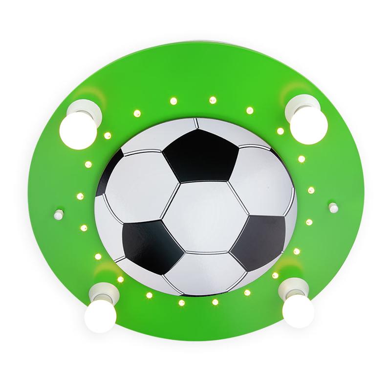 ELOBRA PLAFONNIER FOOTBALL, 4 LAMPES VERT FONCÉ-BLANC